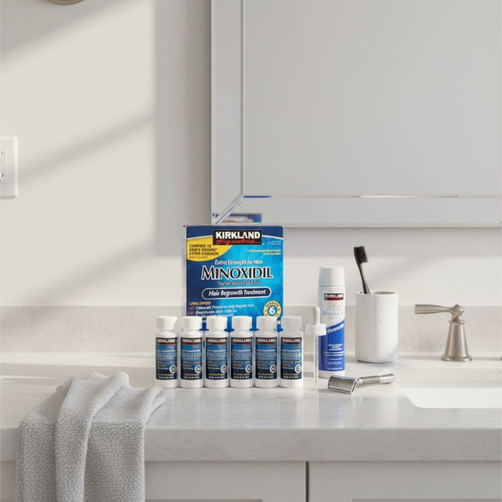 Minoxidil, Tratamento Capilar (Barba e Cabelo), Kit para 6 meses, Kirkland