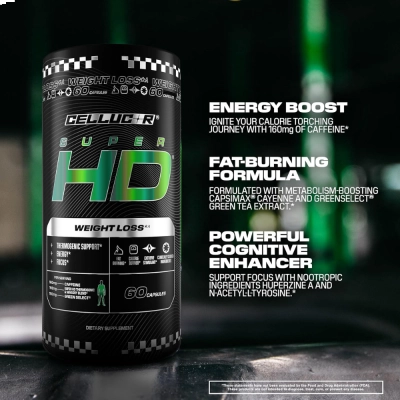 Mistura Termogênica Super HD, 60 Cápsulas, Cellucor, Importado
