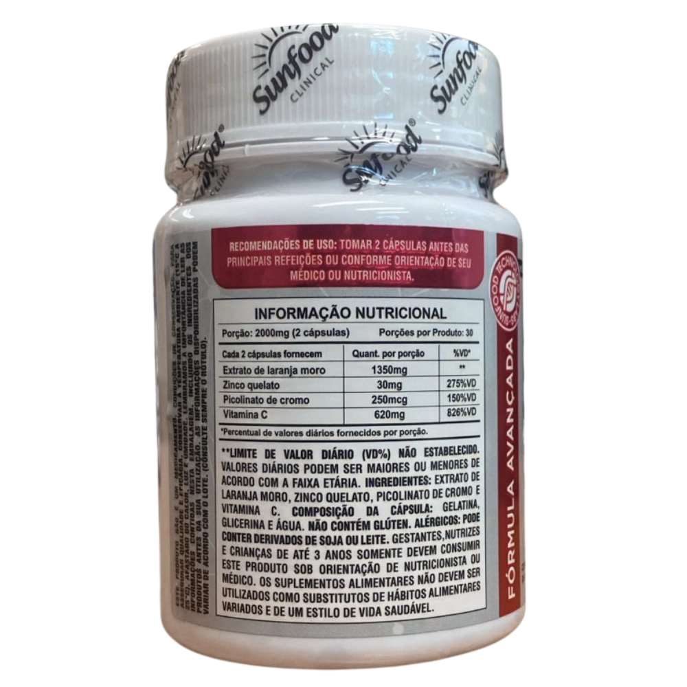 Morosek 60 Cápsulas de Laranja Moro - 2000mg - Sunfood