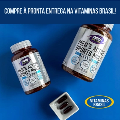 Multivitamínico Esportivo, Men's Active Sports Multi, 180 Softgels, Now