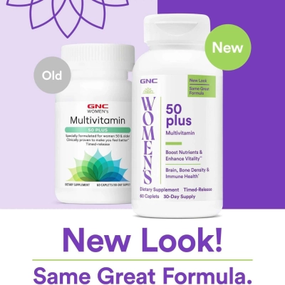 Multivitamínico Feminino, 50 Plus, 60 Capsulas, GNC