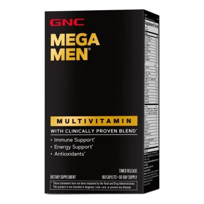 Multivitamínico Mega Men, 180 Cápsulas Time Release, GNC
