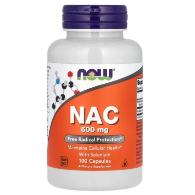 NAC 600mg, N-acetilcisteína, Cápsulas Opções, Now
