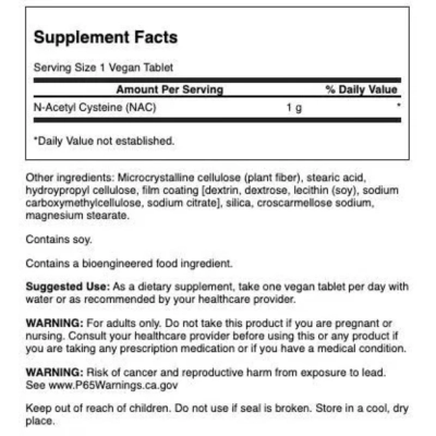 Nac N-Acetyl Cysteine, 1000 mg, 60 Cápsulas, Swanson