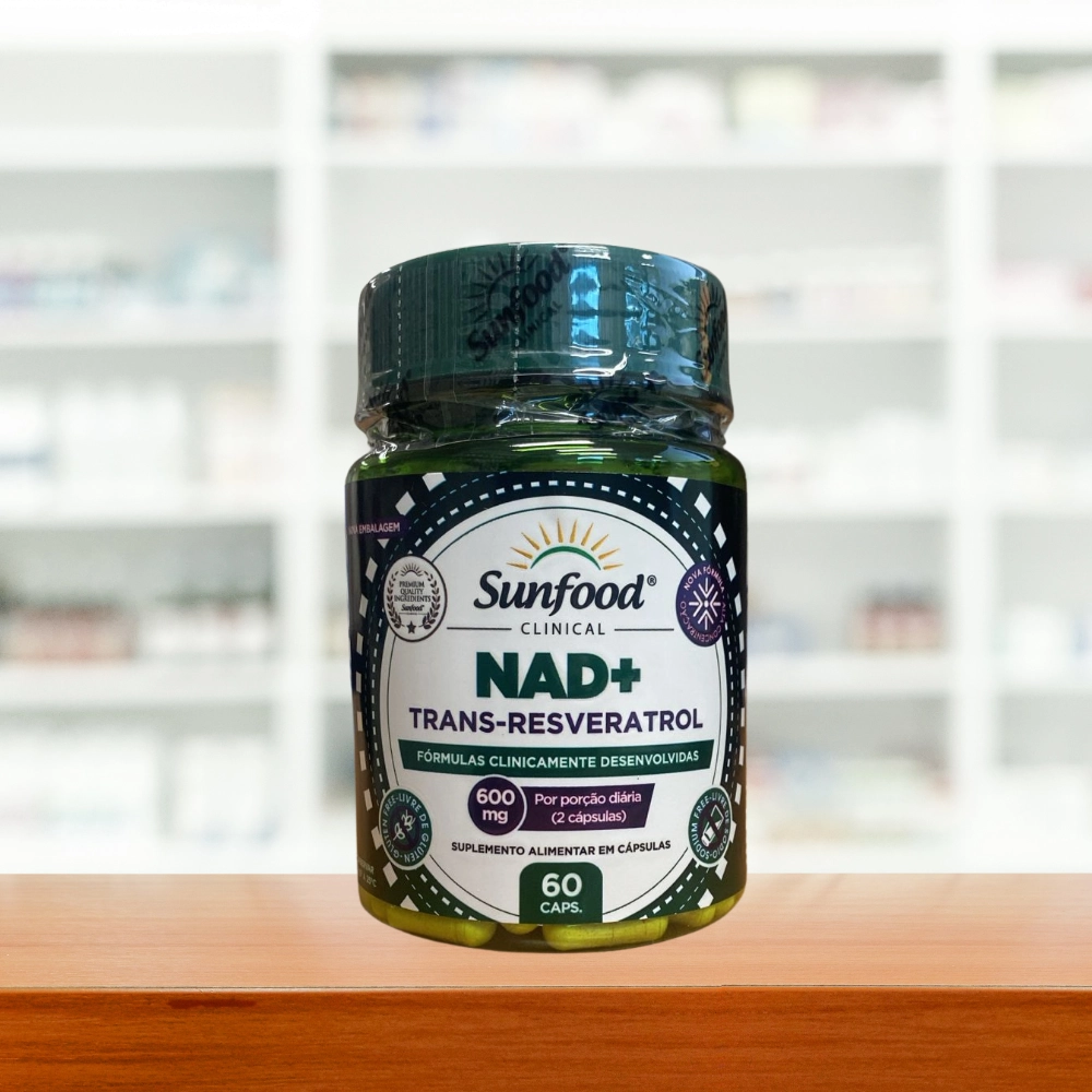 NAD+ Trans-Resveratrol 600mg, 60 Cápsulas - Sunfood