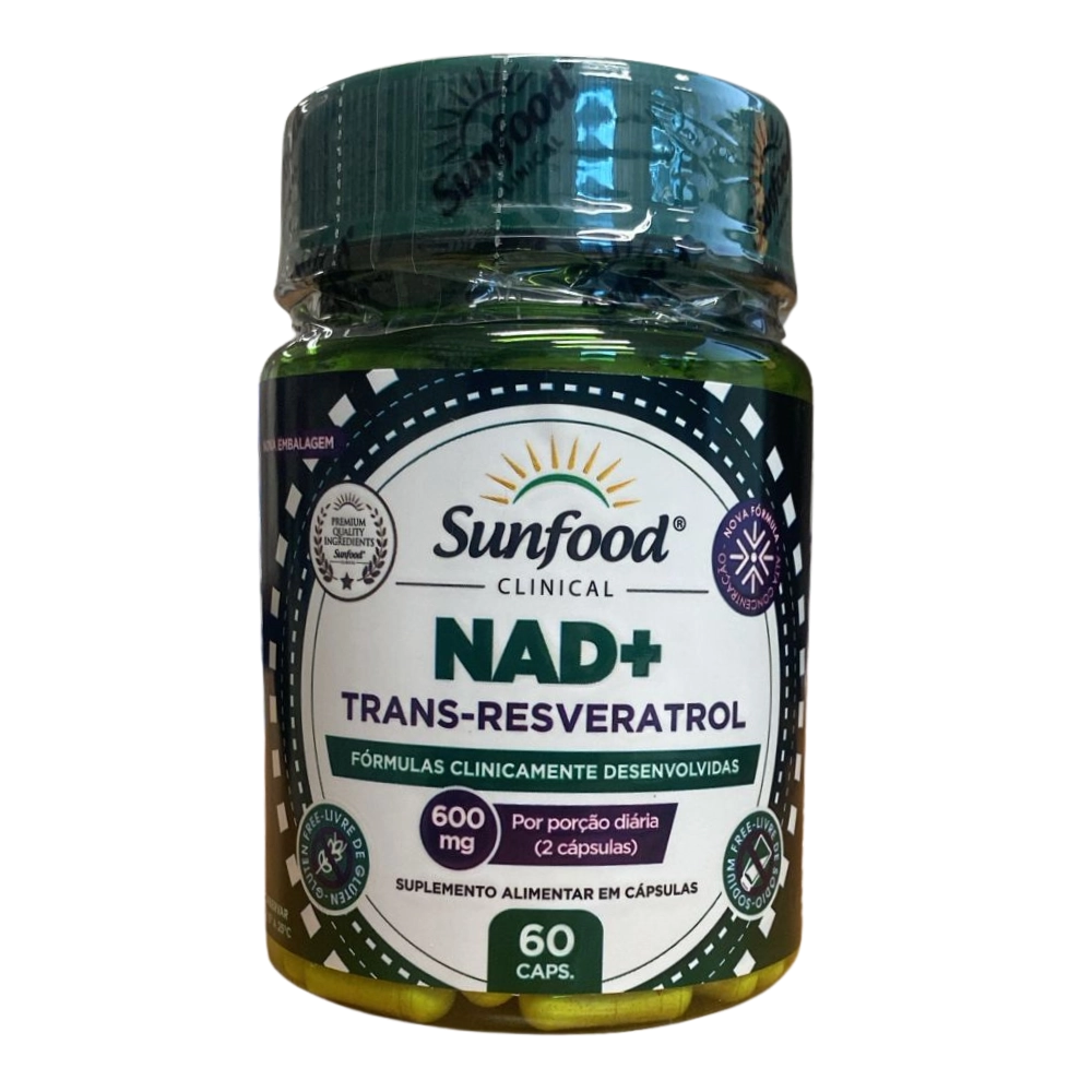 NAD+ Trans-Resveratrol 600mg, 60 Cápsulas - Sunfood