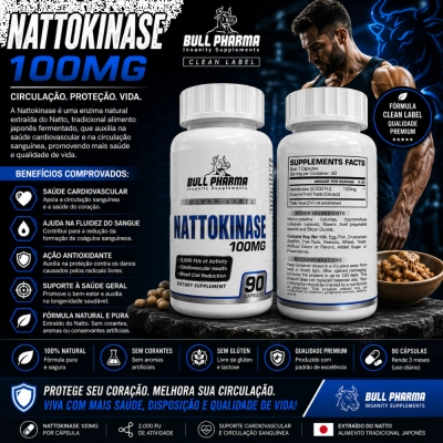 Nattokinase 90 Cápsulas, 100 Mg - Bull Pharma