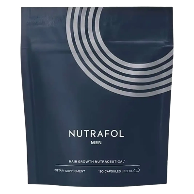 Nutrafol Men's Hair Growth, Para Crescimento Capilar Masculino, 120 cápsulas, Refil