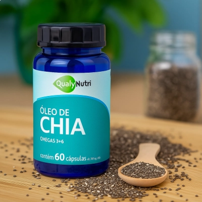 Óleo de Chia, 700mg, 60 Cápsulas, QualyNutri