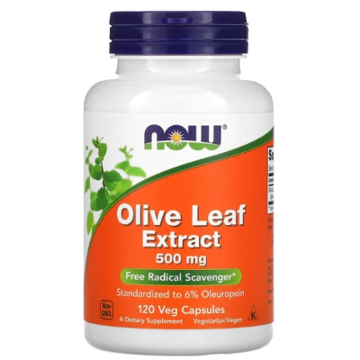 Olive Leaf Extract, Folha de Oliveira 500mg, Cápsulas, Now