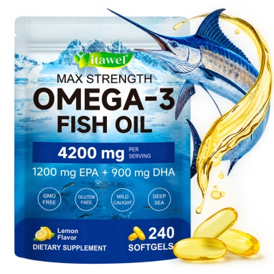 Omega 3, Fish Oil  4200mg, 240 Cápsulas, Itawel