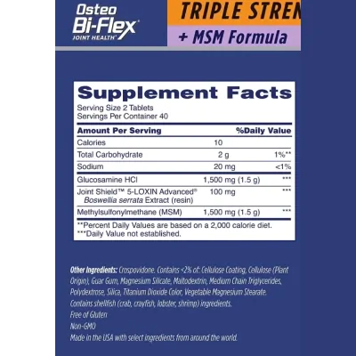 Osteo Bi Flex MSM com Glucosamina, 200 Comprimidos