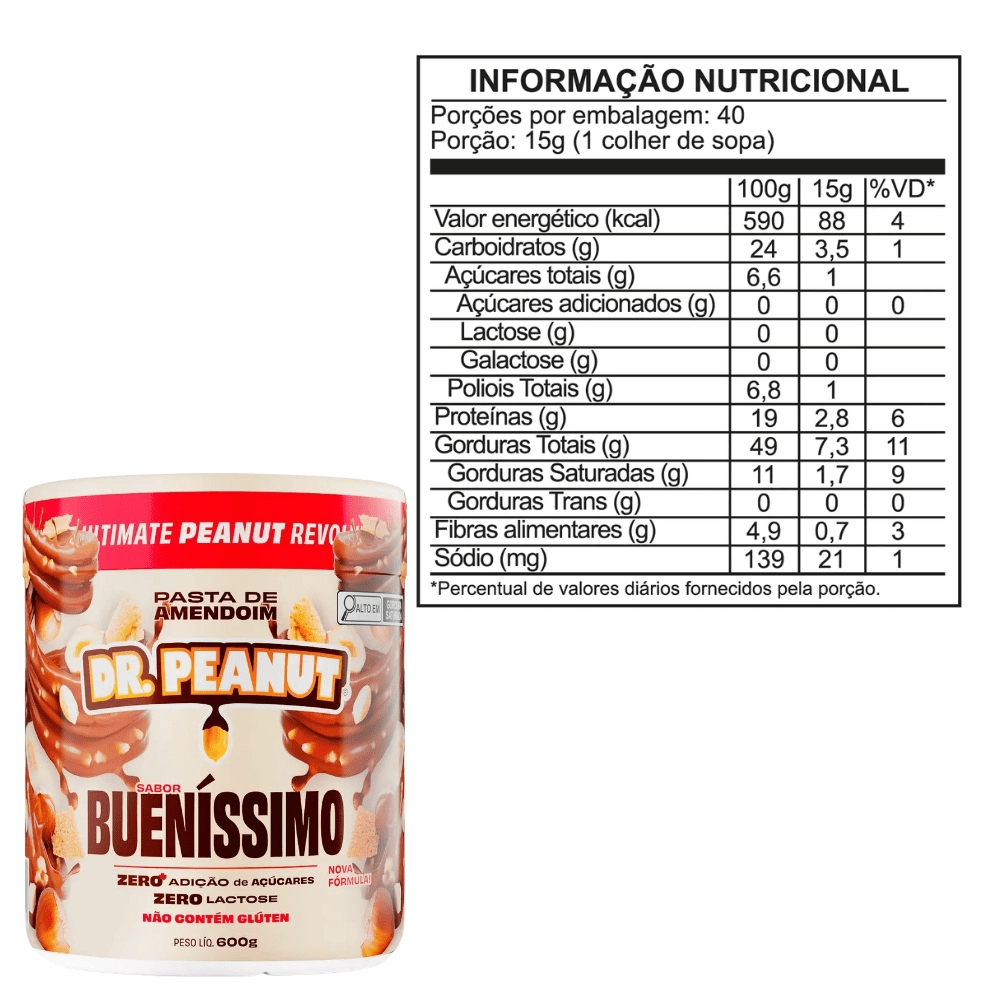 Pasta de amendoim sabores, 600g - Dr Peanut 