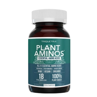 Plant Aminos,  Aminoácidos Essenciais Vegetais 100% Orgânicos, 360 Tabletas, Triquetra