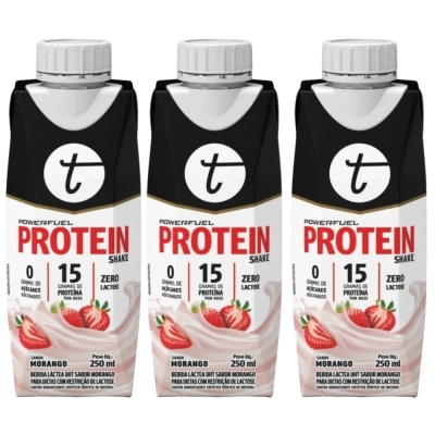 PowerFuel Whey Protein UHT – Proteína Pronta, Sem Lactose, 3 Unidades 250ml – Trustfuel