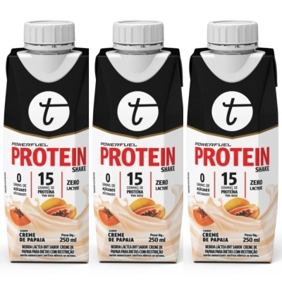PowerFuel Whey Protein UHT – Proteína Pronta, Sem Lactose, 3 Unidades 250ml – Trustfuel