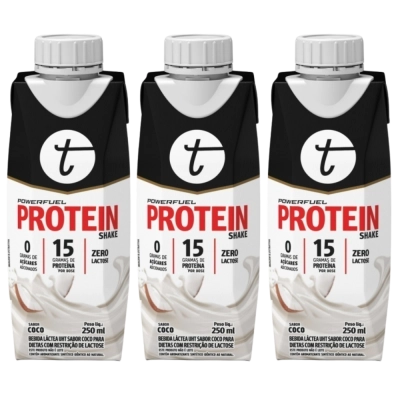 PowerFuel Whey Protein UHT – Proteína Pronta, Sem Lactose, 3 Unidades 250ml – Trustfuel