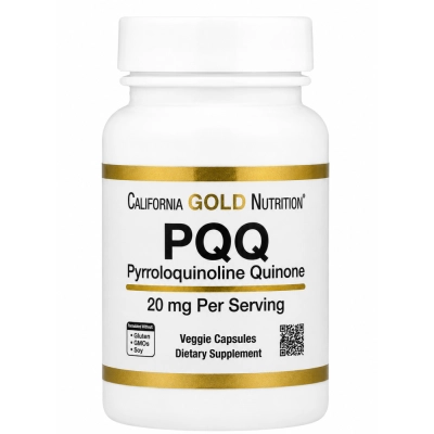 PQQ 20mg Pyrroloquinoline Quinone, Cápsulas em Gel Opções, California Gold