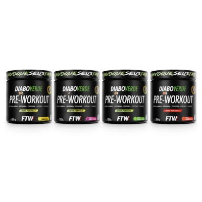 Pré Treino, Diabo Verde Pre-Workout, 150g Sabores, FTW