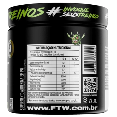 Pré Treino, Diabo Verde Pre-Workout, 150g Sabores, FTW