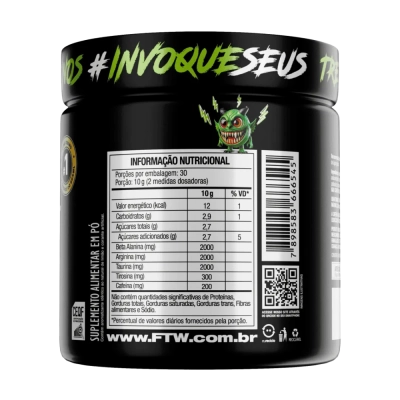 Pré Treino, Diabo Verde Pre-Workout, 150g Sabores, FTW