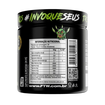 Pré Treino, Diabo Verde Pre-Workout, 300g Sabores, FTW