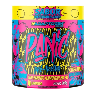 Pré-Treino Panic com Creatina, 300g Sabores, Adaptogen