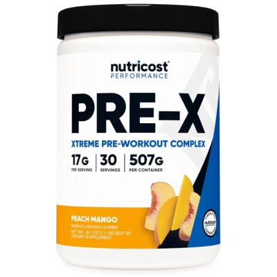 Pre Treino Pre-X Xtreme, 507g Sabor Pêssego e Manga, Nutricost