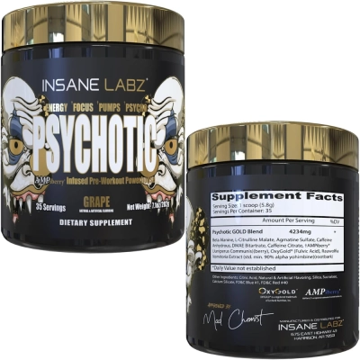 Pre Treino Psychotic Gold, Sabores, Insane Labz