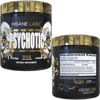 Pre Treino Psychotic Gold, Sabores, Insane Labz