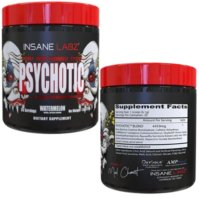 Pre Treino Psychotic Red, Sabores, Insane Labz