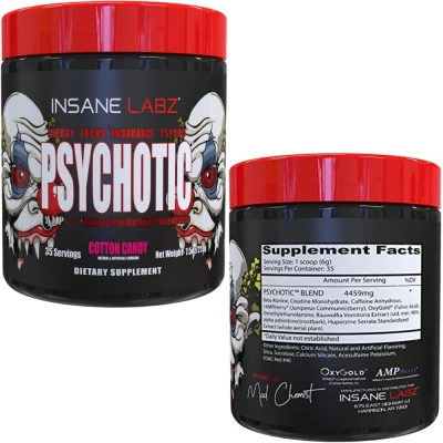 Pre Treino Psychotic Red, Sabores, Insane Labz