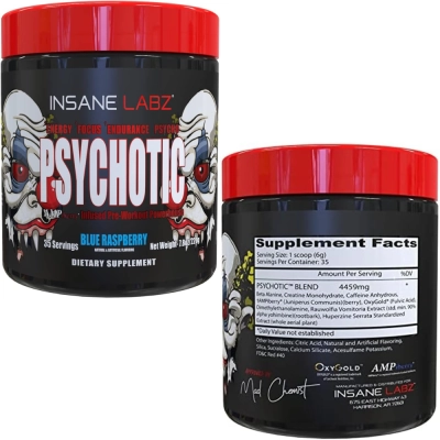 Pre Treino Psychotic Red, Sabores, Insane Labz