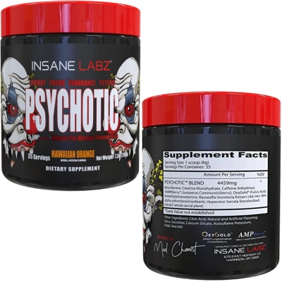 Pre Treino Psychotic Red, Sabores, Insane Labz