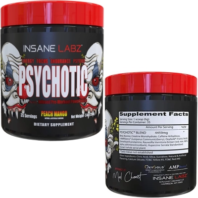Pre Treino Psychotic Red, Sabores, Insane Labz