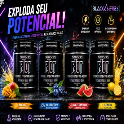 Pré Treino Riot, 225g, Black Series