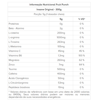 Pré Treino, Sabores, Insane Original 300g - Demons Lab