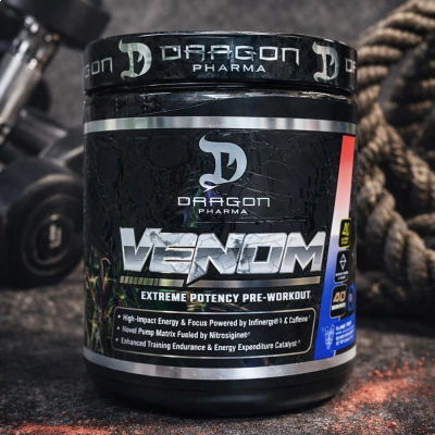 Pré-Treino Venom, 196g, Sabor Bomb Pop, Dragon Pharma