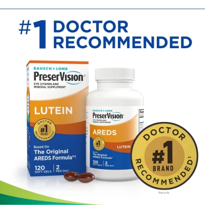 PreserVision Vitaminas e Minerais para os Olhos Areds 2, Com Luteina, 120 Cápsulas, Bausch & Lomb 