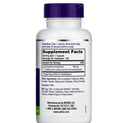 Probiótico Acidófilos 1 Bilhão, 150 Cápsulas, Natrol