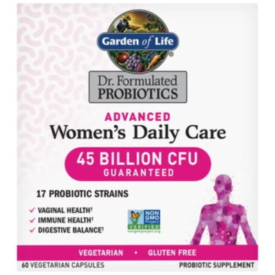 Probiótico Feminino, Auxílio na Saúde Digestiva e Imunidade, 60 Cápsulas, Garden of Life