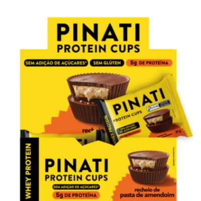 Protein Cups Recheio De Pasta De Amendoim, 3 Unidades 21g Cada, Pinati