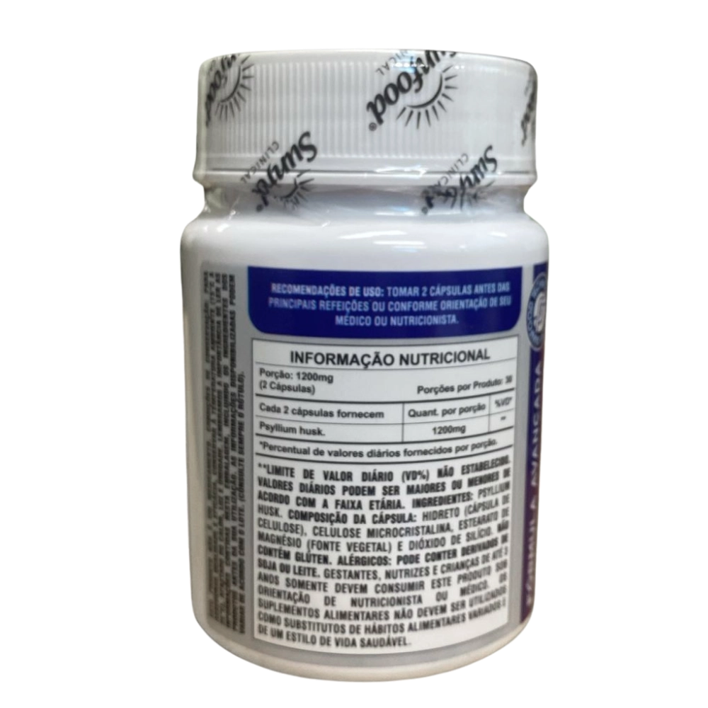 Psyllium 1200 mg, 60 Cápsulas - Sunfood