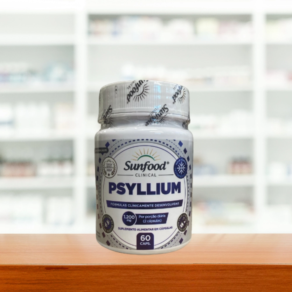 Psyllium 1200 mg, 60 Cápsulas - Sunfood