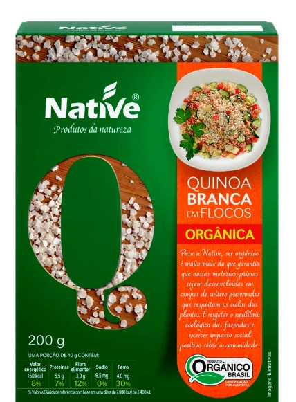 Quinoa Branca em Flocos Orgânica, 200g, Native 