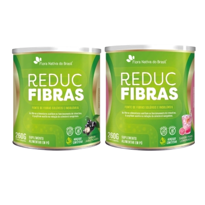 Reduc Fibras, Psyllium e Chicória, Sabores, 260g, Flora Nativa