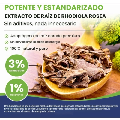 Rhodiola Rosea 600mg com 3% Salidrosídeos 1% Rosavinas, 120 Cápsulas, Totaria Health