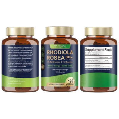 Rhodiola Rosea 600mg com 3% Salidrosídeos 1% Rosavinas, 120 Cápsulas, Totaria Health