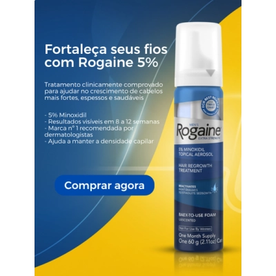 Rogaine Extra Strength, Masculino, 5% solução de minoxidil, 60ml Unidade