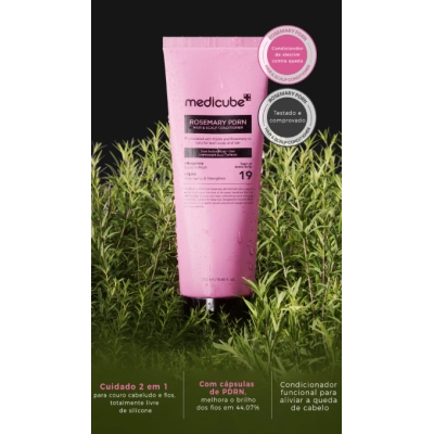Rosemary PDRN Hair & Scalp, Condicionador Capilar e para Couro Cabeludo PDRN com Alecrim, 250ml, Medicube